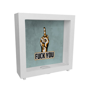 Fuck You Spardose mit Mittelfinger Motiv