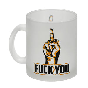 Fuck You Kaffeebecher mit Mittelfinger Motiv