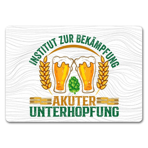 Bier Fußmatte in 35x50 cm mit Spruch Institut zur Bekämpfung akuter Unterhopfung