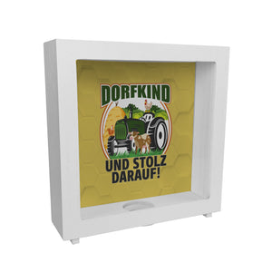 Dorf Spardose mit Spruch Dorfkind und stolz darauf