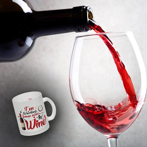 Wein Kaffeebecher mit Spruch I´m working from nine to Wine