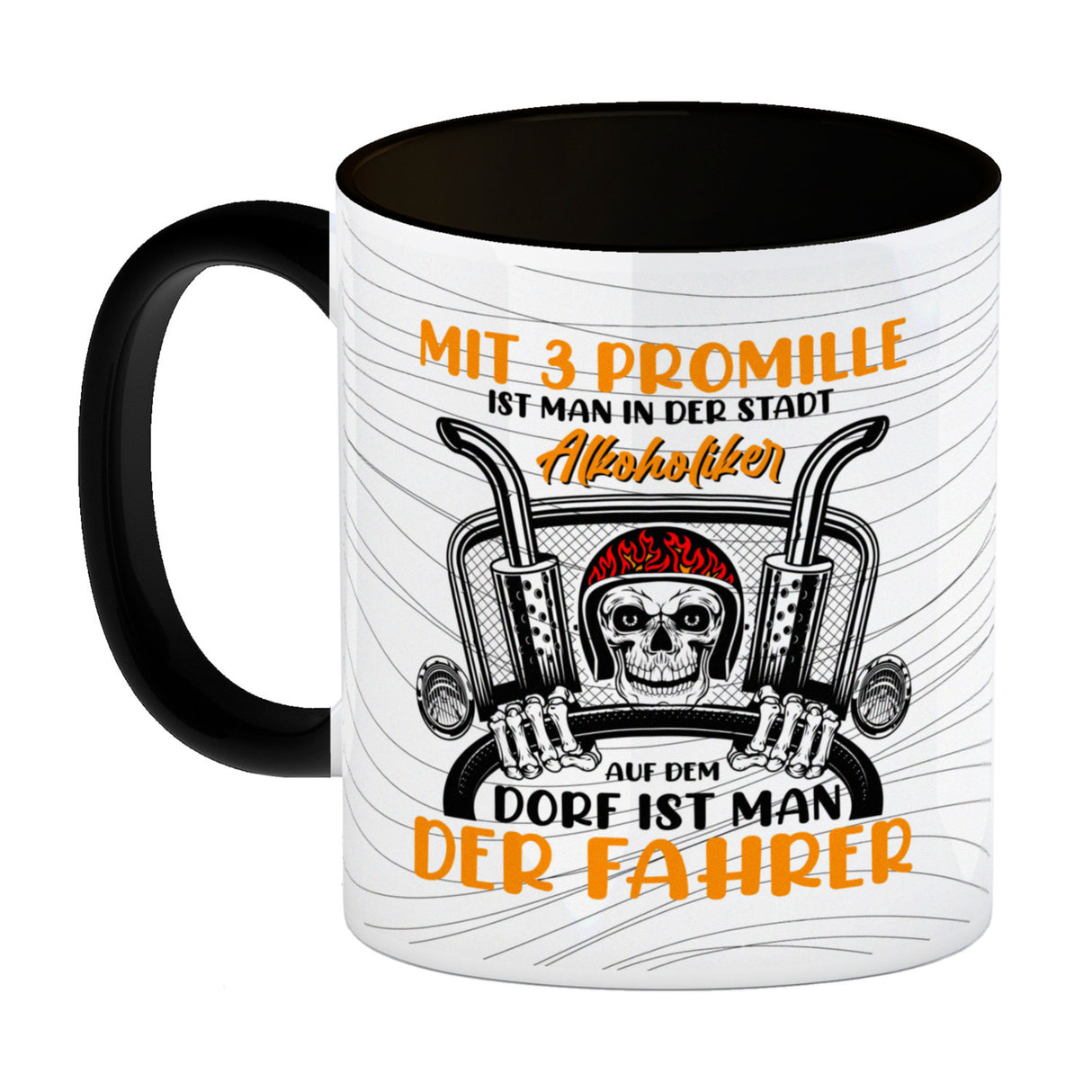 Dorfkind Kaffeebecher mit Spruch Mit 3 Promille ist man der Fahrer
