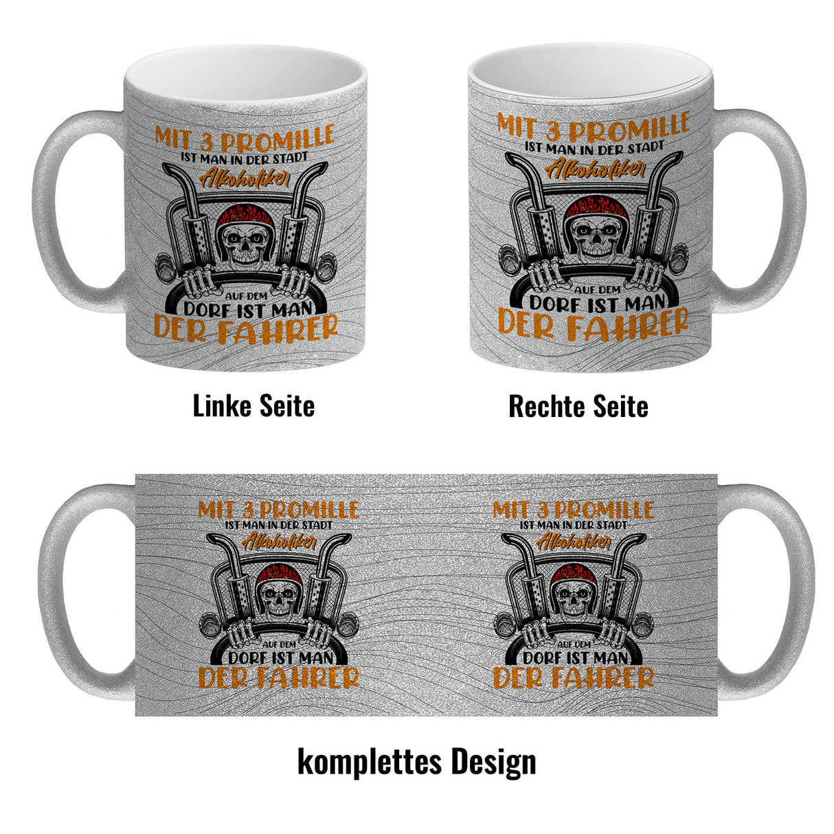 Dorfkind Kaffeebecher mit Spruch Mit 3 Promille ist man der Fahrer