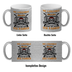 Dorfkind Kaffeebecher mit Spruch Mit 3 Promille ist man der Fahrer