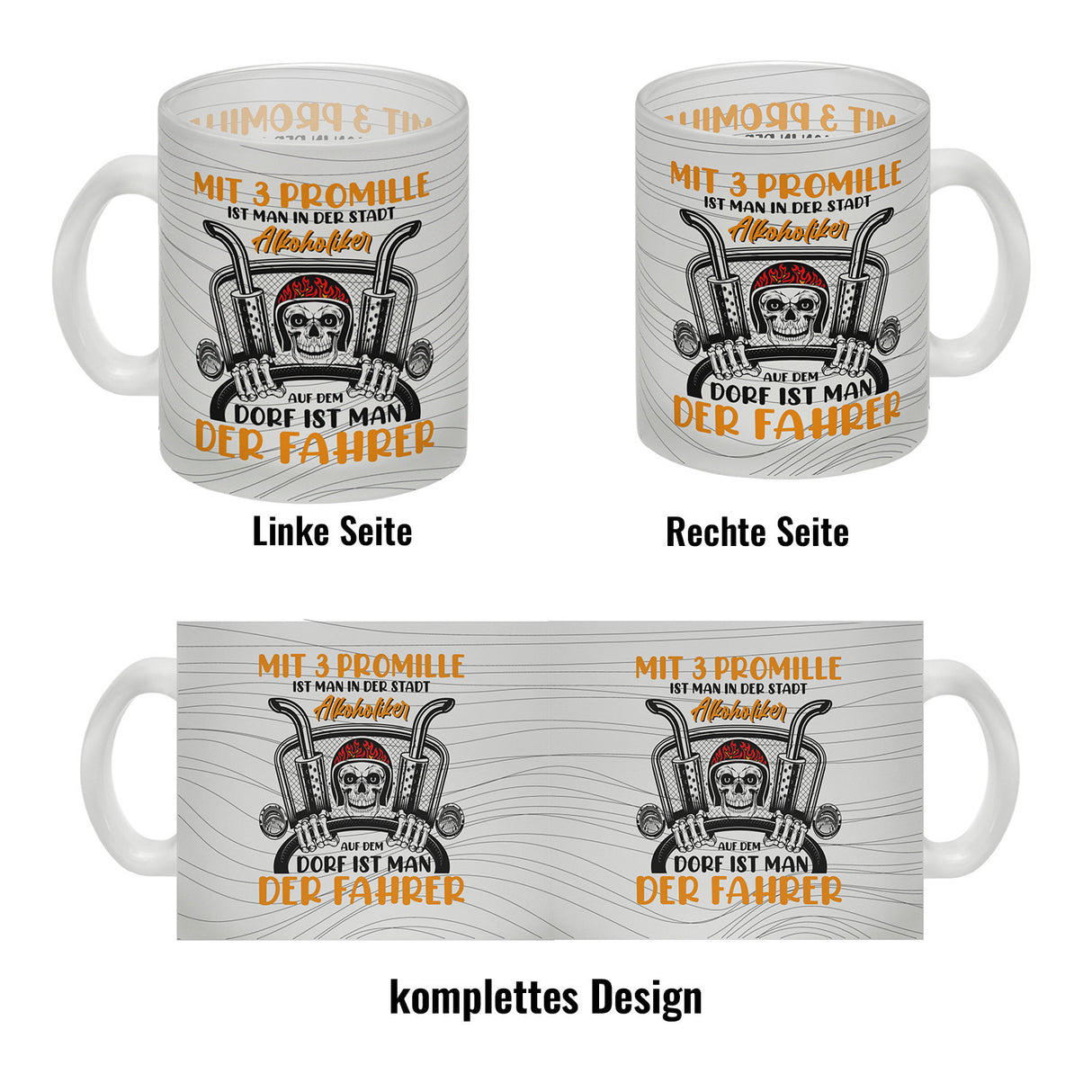 Dorfkind Kaffeebecher mit Spruch Mit 3 Promille ist man der Fahrer