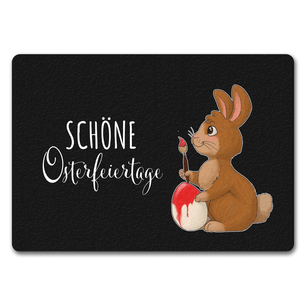 Schöne Osterfeiertage Fußmatte mit Hase und Osterei