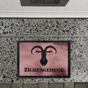 Zickengehege Fußmatte in 35x50 cm - Zicke begrüßt Gäste Variante 1