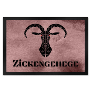 Zickengehege Fußmatte in 35x50 cm - Zicke begrüßt Gäste Variante 1