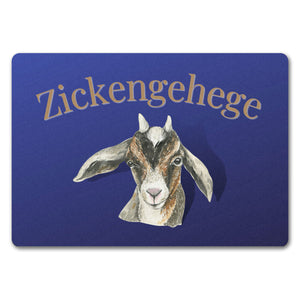 Zickengehege Fußmatte in 35x50 cm - Zicke begrüßt Gäste Variante 1