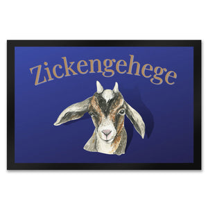Zickengehege Fußmatte in 35x50 cm - Zicke begrüßt Gäste Variante 1