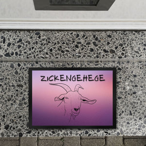 Zickengehege Fußmatte in 35x50 cm - Zicke begrüßt Gäste Variante 1