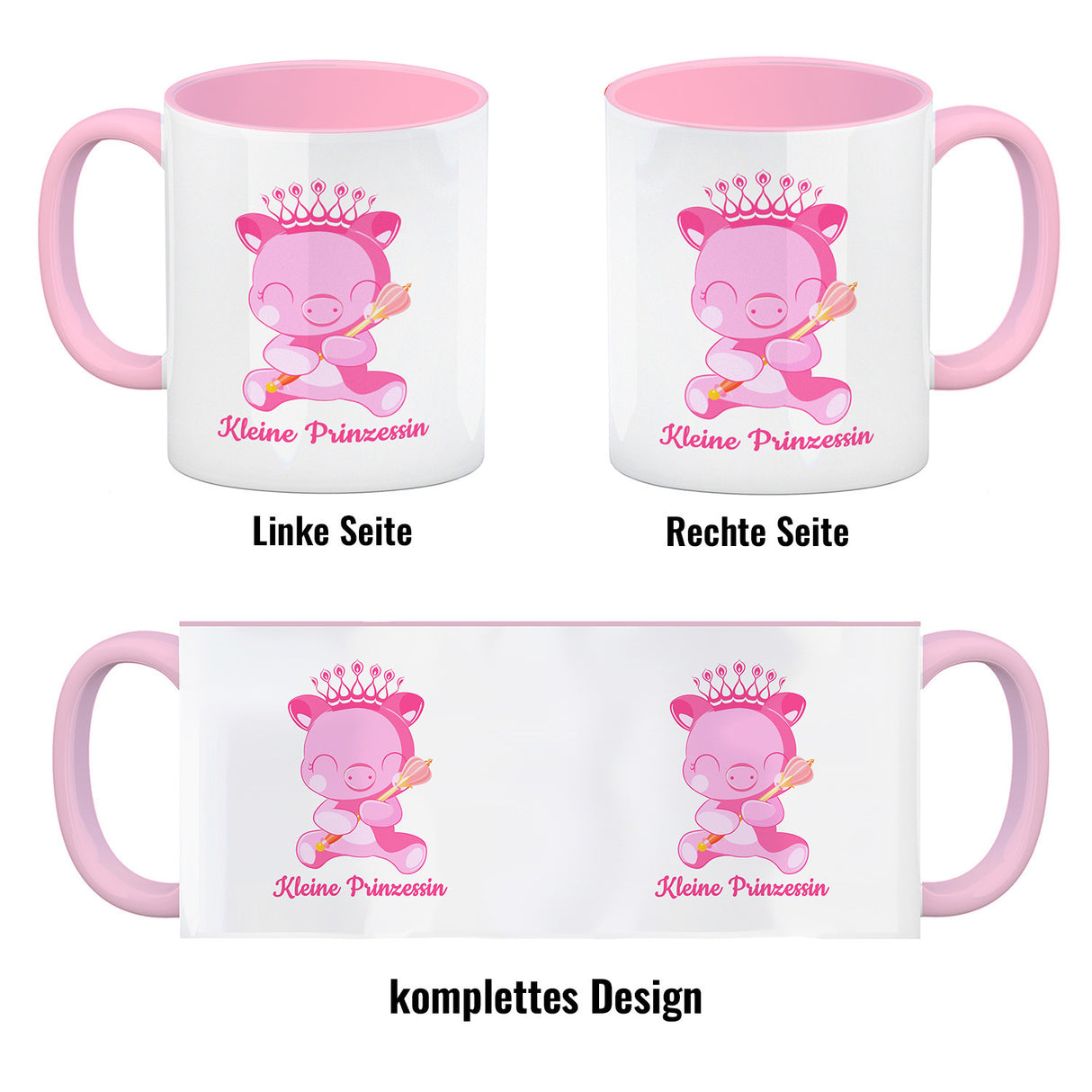 Kleine Prinzessin Kaffeebecher mit niedlichem Schweinchen