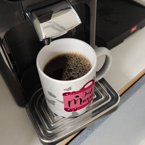 Just married Hochzeit Kaffeebecher mit pinkem Koffer