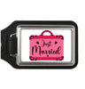 Just married Hochzeit Schlüsselanhänger mit pinken Koffer