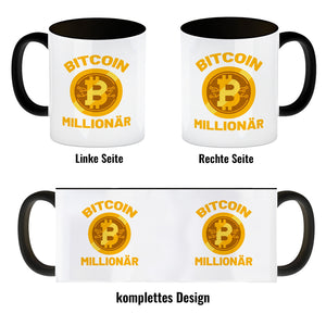 Bitcoin Millionär Kaffeebecher mit Kryptowährung