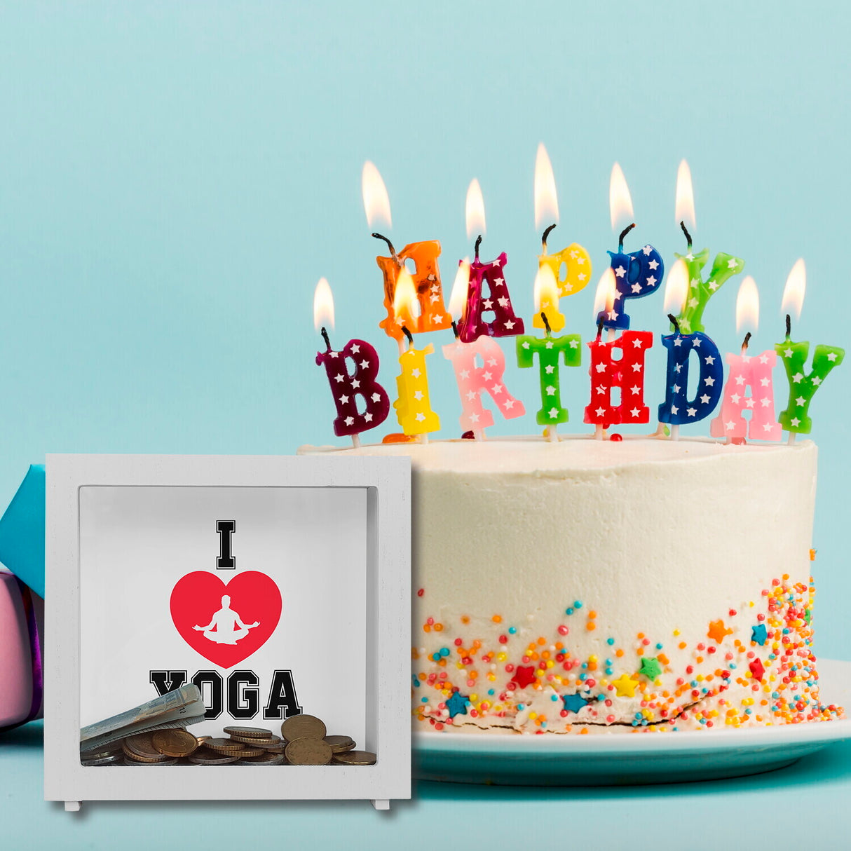 I love Yoga Spardose für Yogalehrer