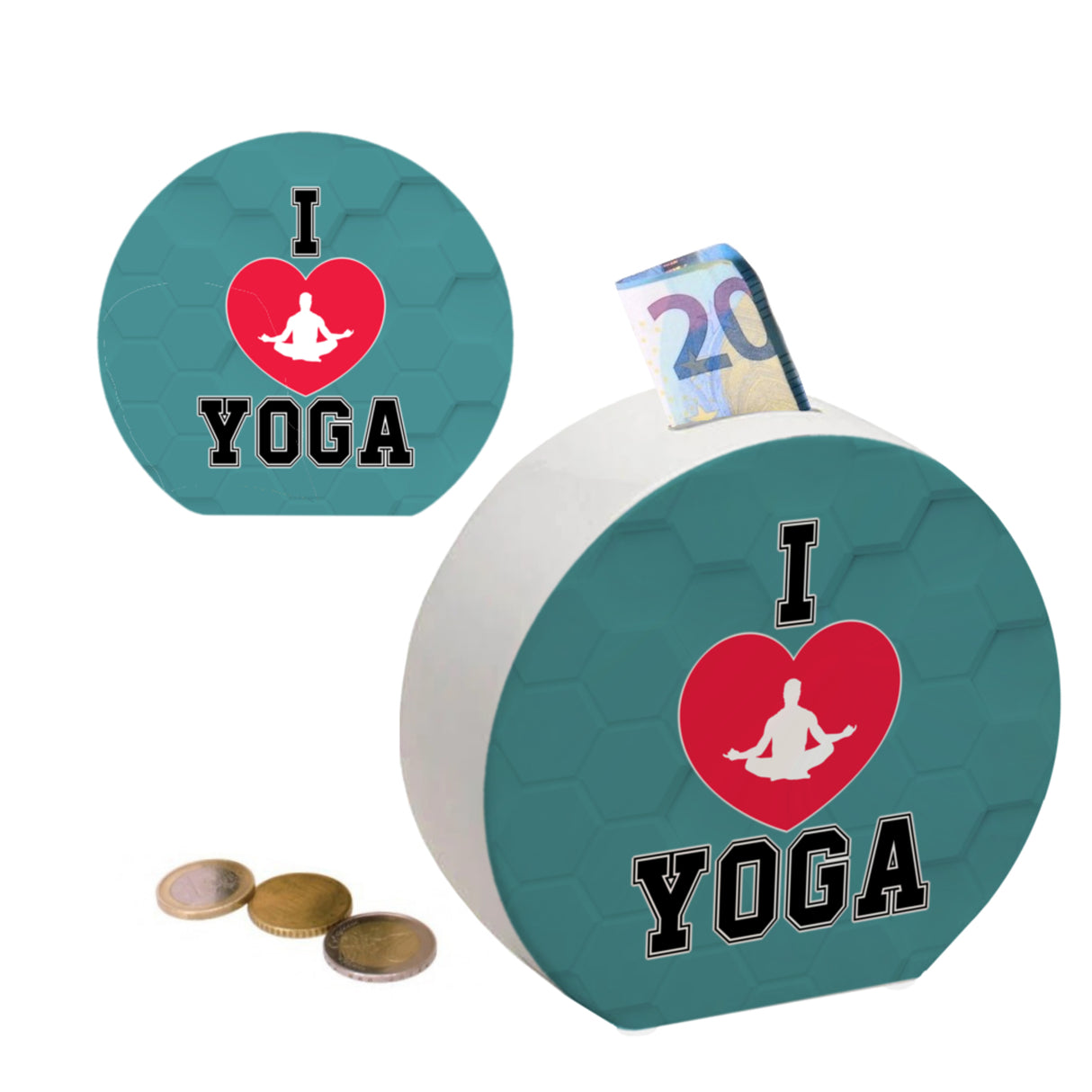 I love Yoga Spardose für Yogalehrer