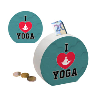 I love Yoga Spardose für Yogalehrer