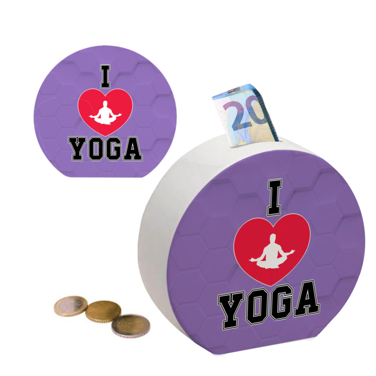 I love Yoga Spardose für Yogalehrer