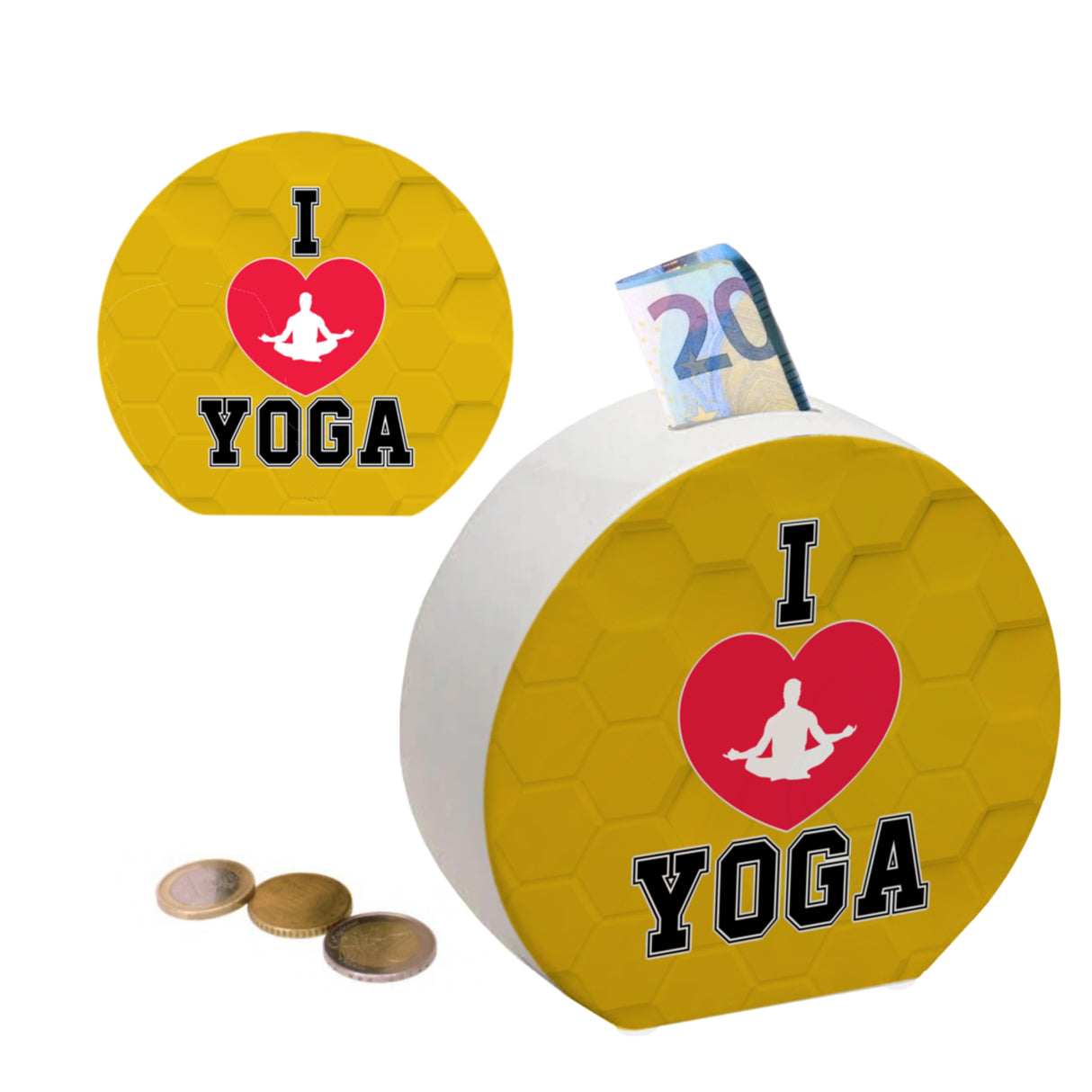 I love Yoga Spardose für Yogalehrer
