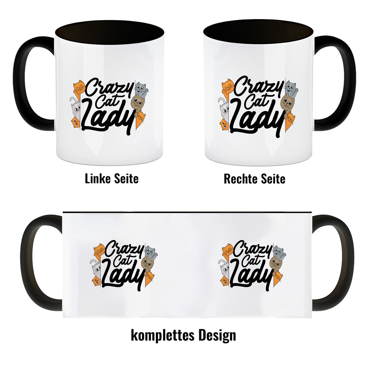 Katzen Kaffeebecher Crazy Cat Lady