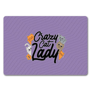 Katzen Fußmatte in 35x50 cm Crazy Cat Lady für Katzenliebhaber