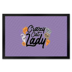 Katzen Fußmatte in 35x50 cm Crazy Cat Lady für Katzenliebhaber