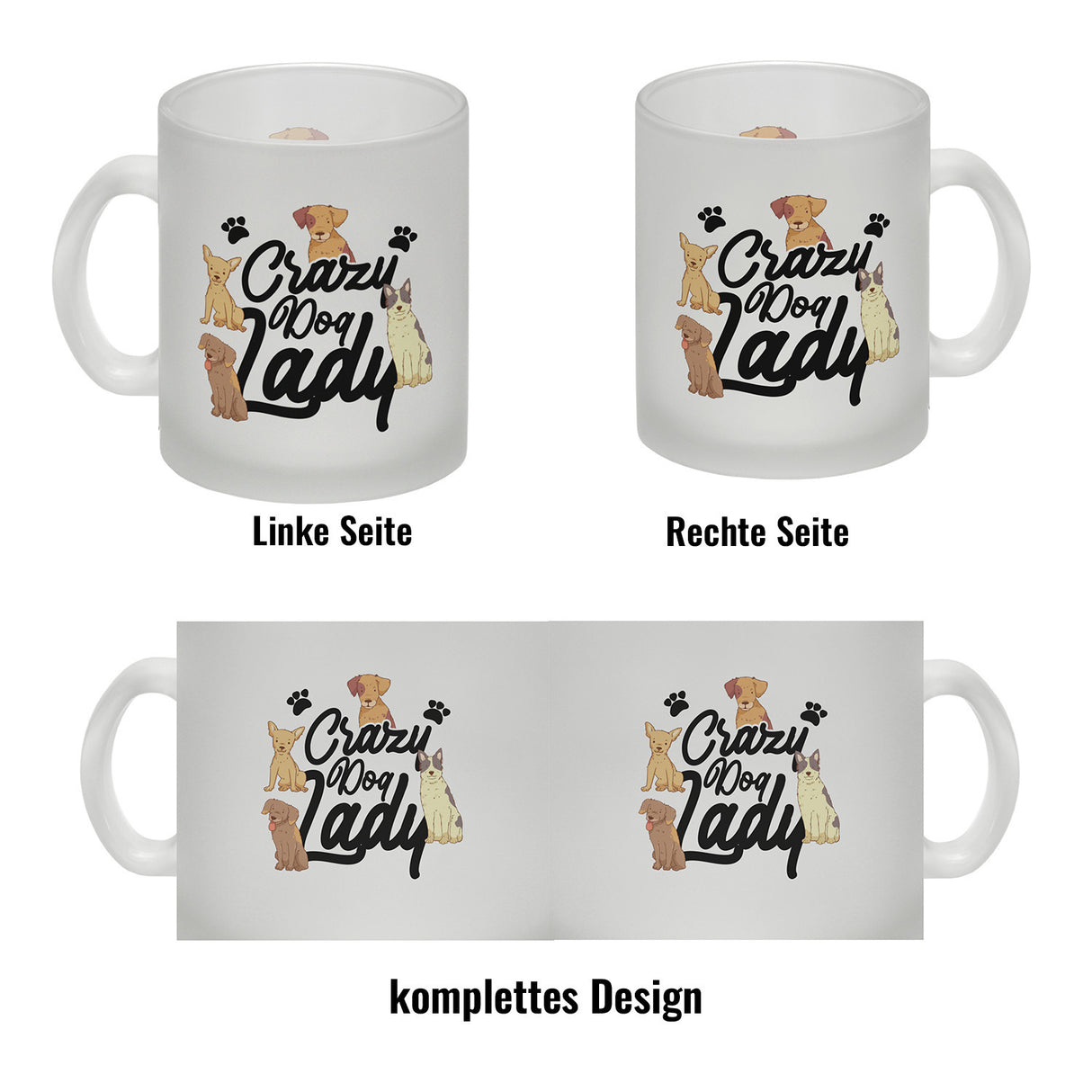 Hunde Kaffeebecher Crazy Dog Lady für Hundeliebhaber