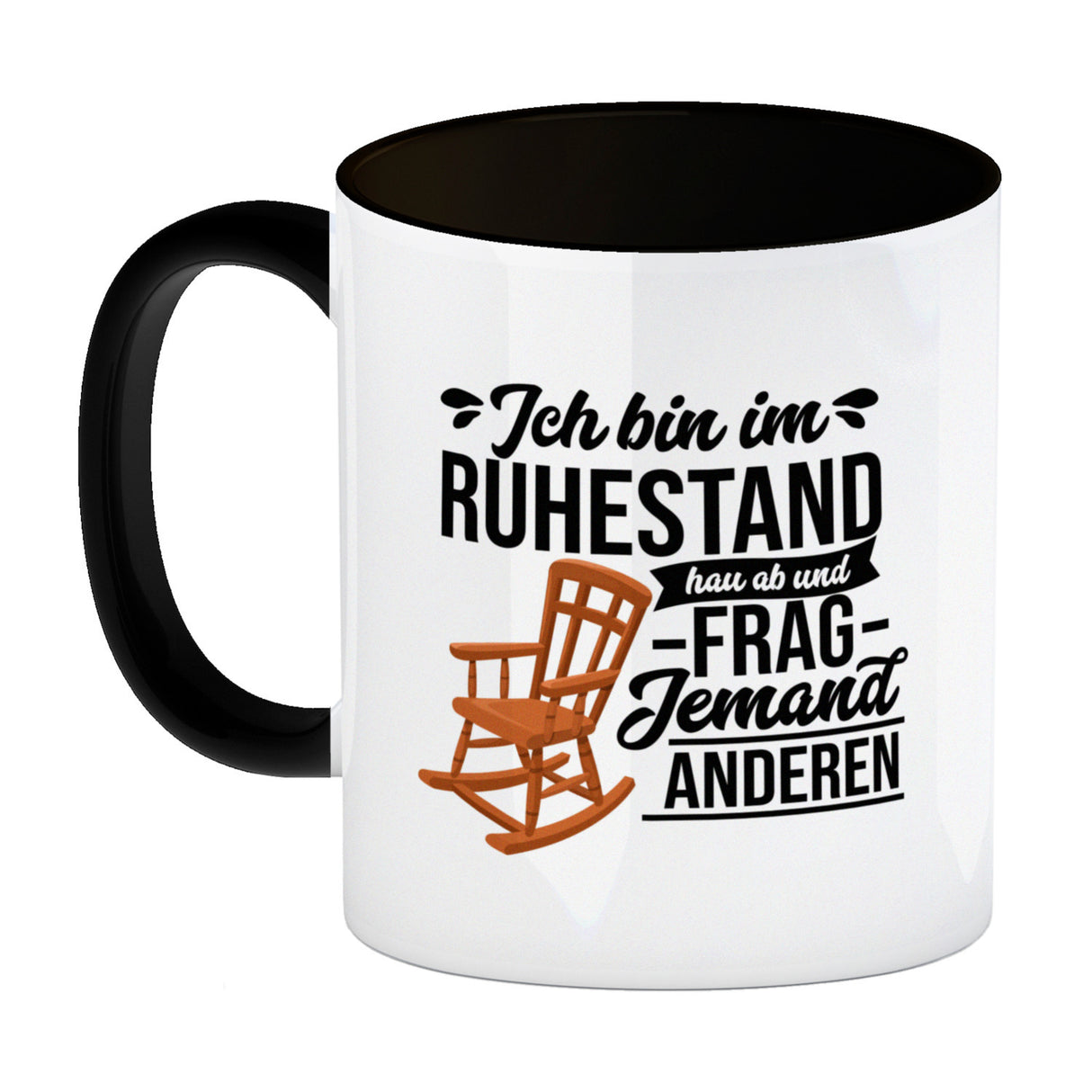 Rente Kaffeebecher mit Spruch für Rentner Ich bin im Ruhestand hau ab