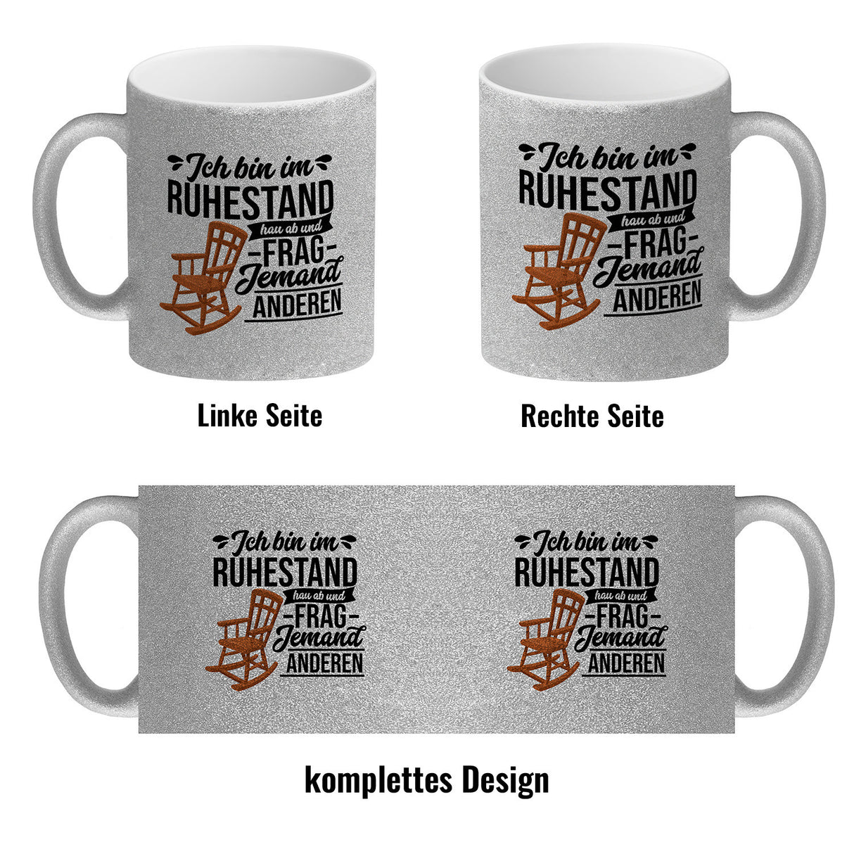 Rente Kaffeebecher mit Spruch für Rentner Ich bin im Ruhestand hau ab