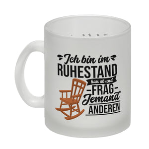 Rente Kaffeebecher mit Spruch für Rentner Ich bin im Ruhestand hau ab