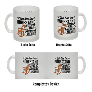 Rente Kaffeebecher mit Spruch für Rentner Ich bin im Ruhestand hau ab
