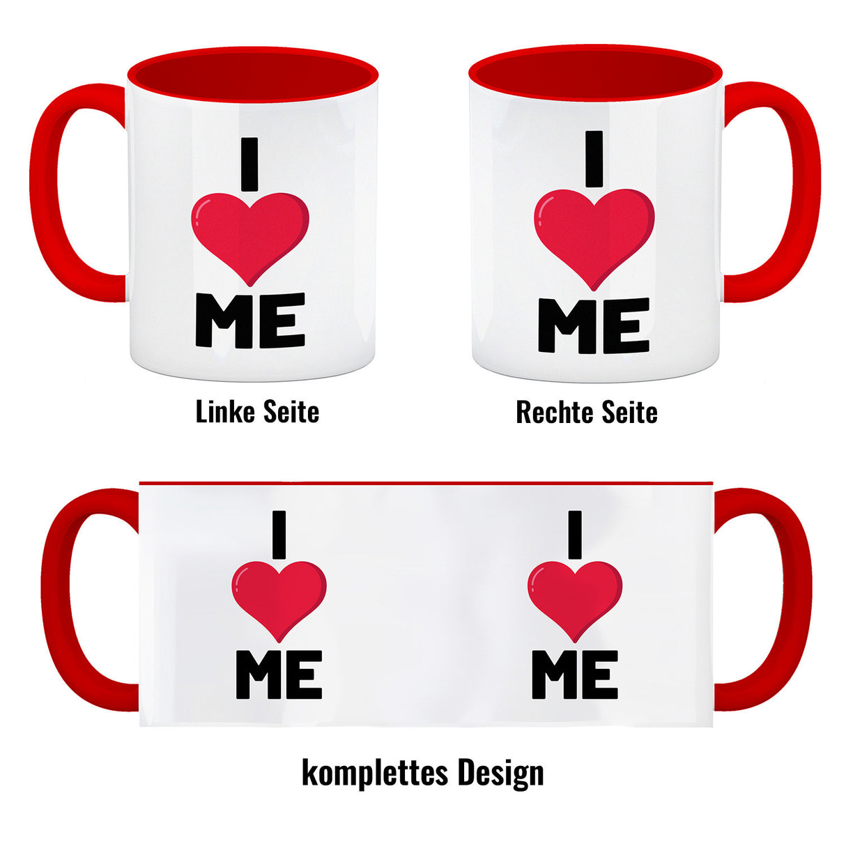 I love me Herz Kaffeebecher für Selbstverliebte