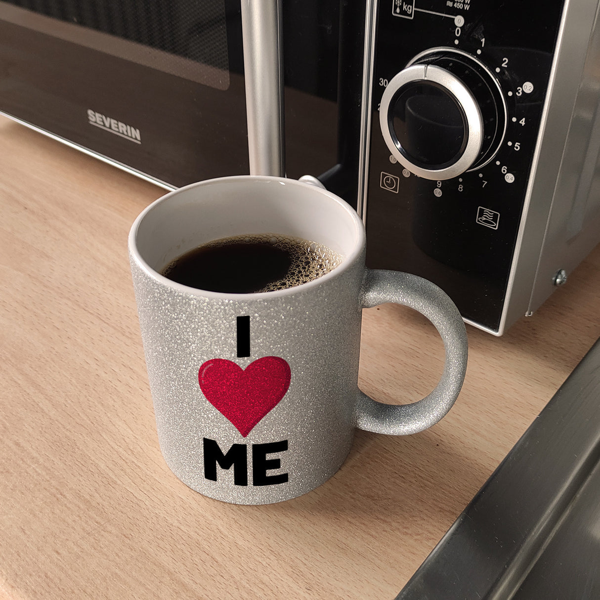I love me Herz Kaffeebecher für Selbstverliebte