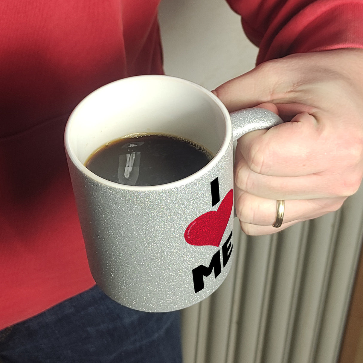 I love me Herz Kaffeebecher für Selbstverliebte