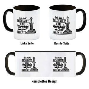 Rentner Kaffeebecher Ich habs geschafft Eine Legende geht in Rente