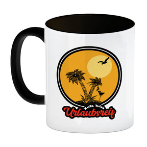Ich bin Urlaubsreif Kaffeebecher mit Palmen