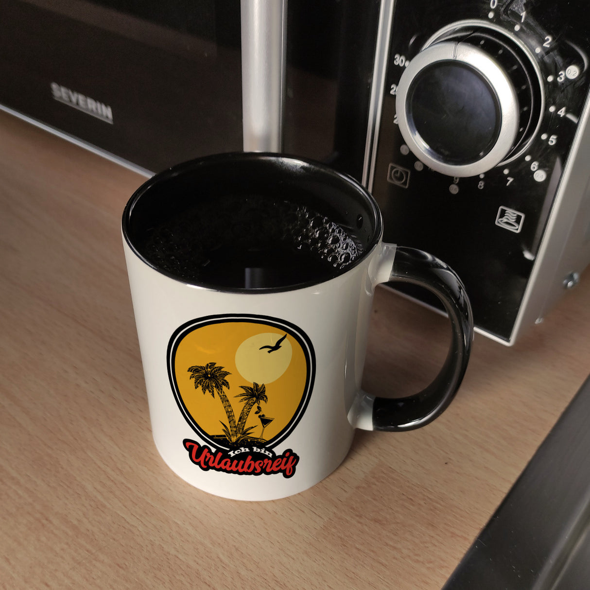 Ich bin Urlaubsreif Kaffeebecher mit Palmen