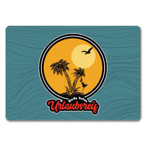 Ich bin Urlaubsreif Fußmatte in 35x50 cm mit Palmen-Motiv