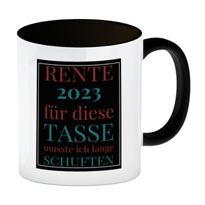 Rente 2023 Kaffeebecher eine bunte Tasse für Rentner