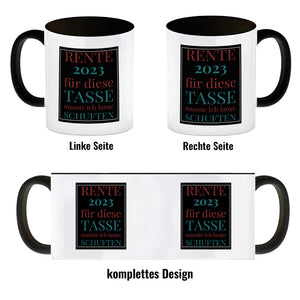 Rente 2023 Kaffeebecher eine bunte Tasse für Rentner