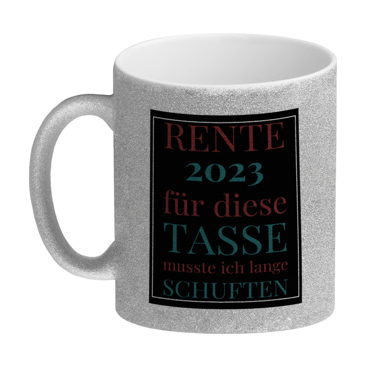 Rente 2023 Kaffeebecher eine bunte Tasse für Rentner
