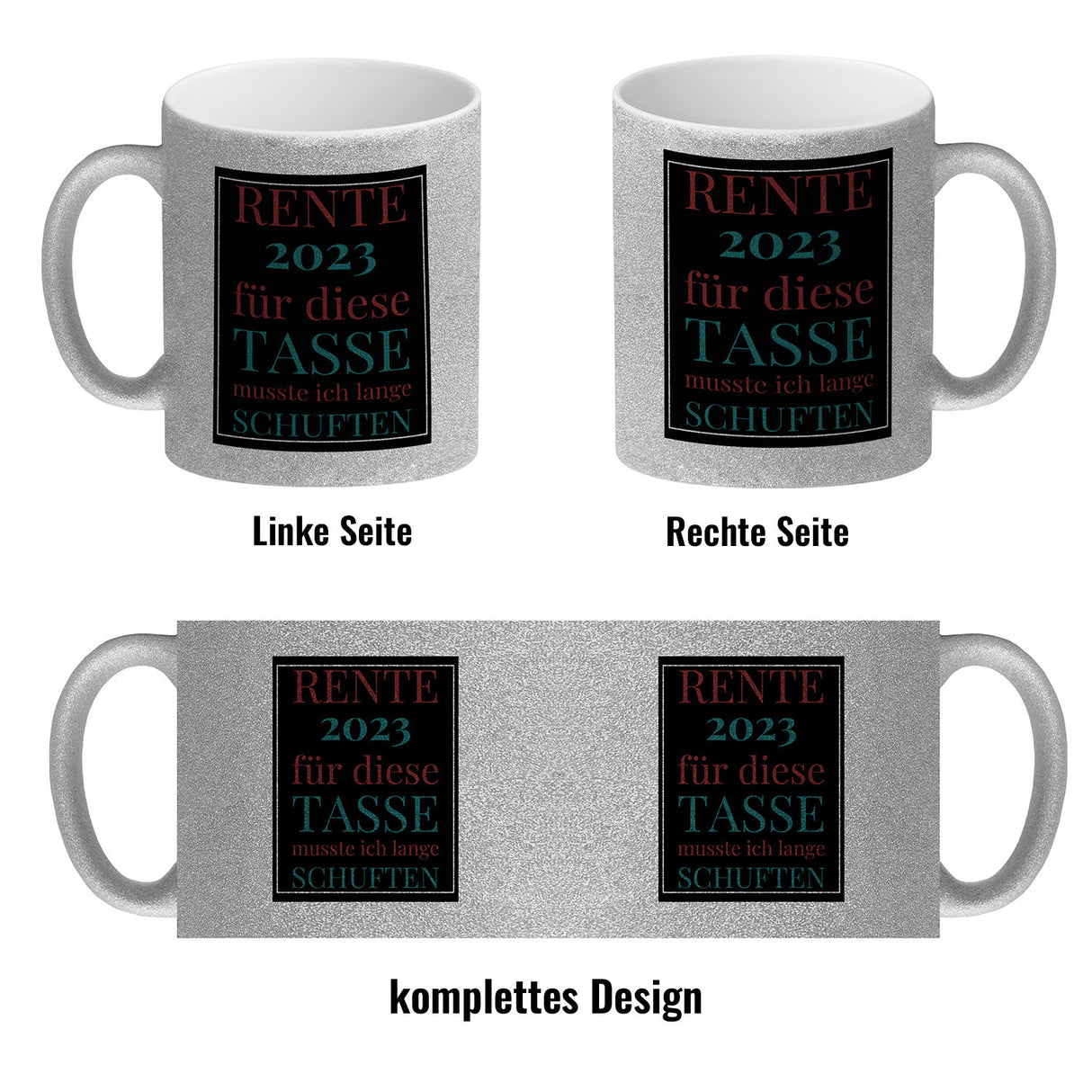 Rente 2023 Kaffeebecher eine bunte Tasse für Rentner