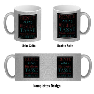Rente 2023 Kaffeebecher eine bunte Tasse für Rentner