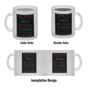 Rente 2023 Kaffeebecher eine bunte Tasse für Rentner