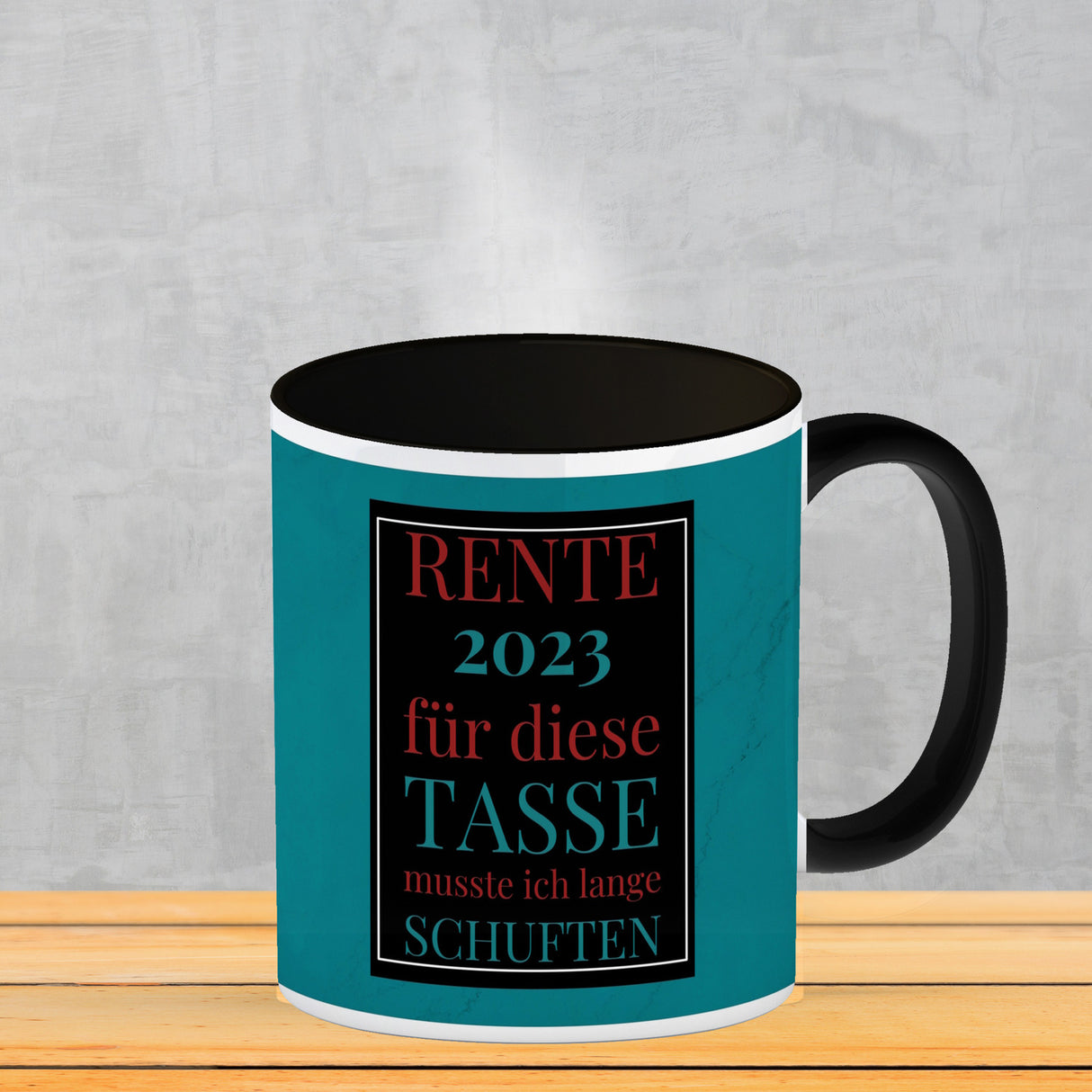 Rente 2023 Kaffeebecher eine bunte Tasse für Rentner