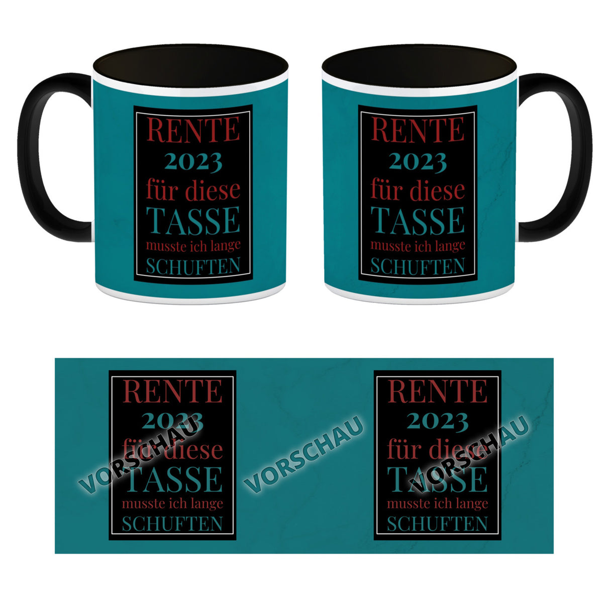 Rente 2023 Kaffeebecher eine bunte Tasse für Rentner