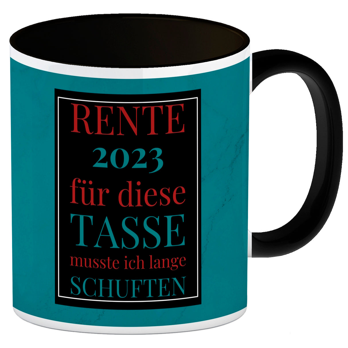 Rente 2023 Kaffeebecher eine bunte Tasse für Rentner
