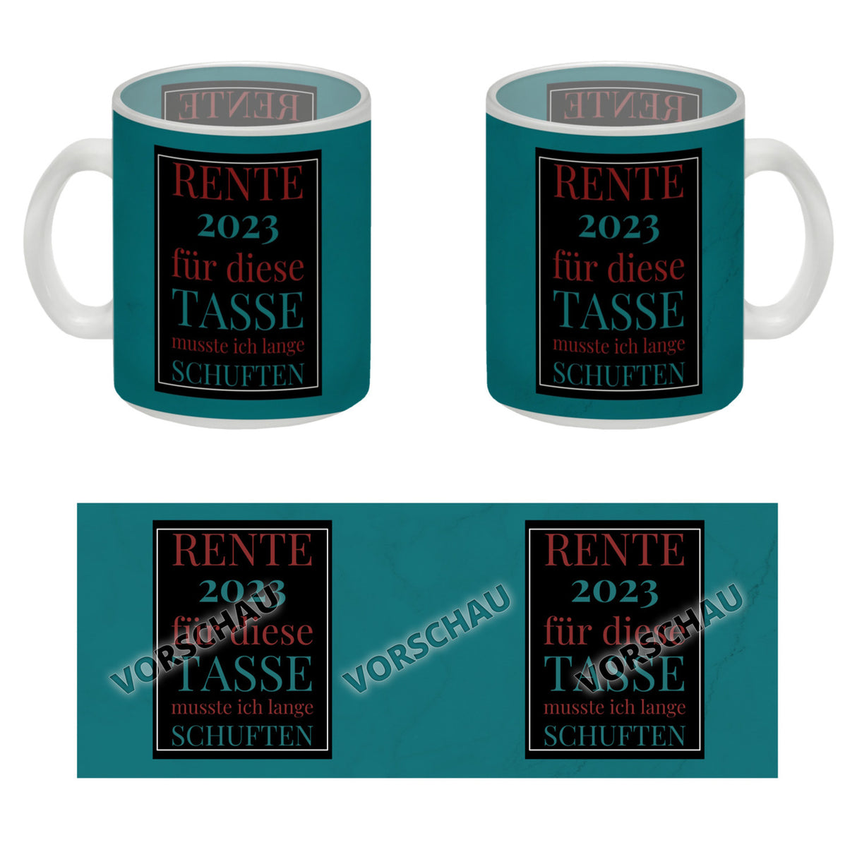 Rente 2023 Kaffeebecher eine bunte Tasse für Rentner