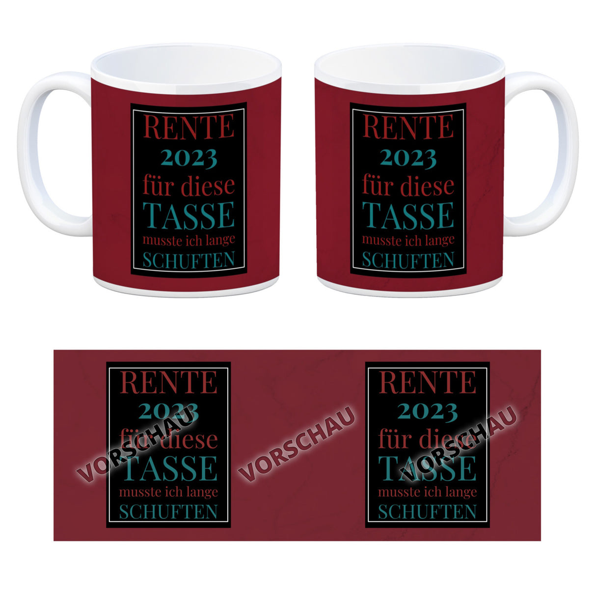 Rente 2023 Kaffeebecher eine bunte Tasse für Rentner